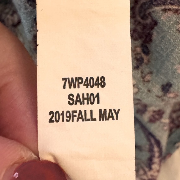 Lucky Brand Blue w/ Purple Floral, Boho Peasant Blouse- size L - Picture 13 of 13